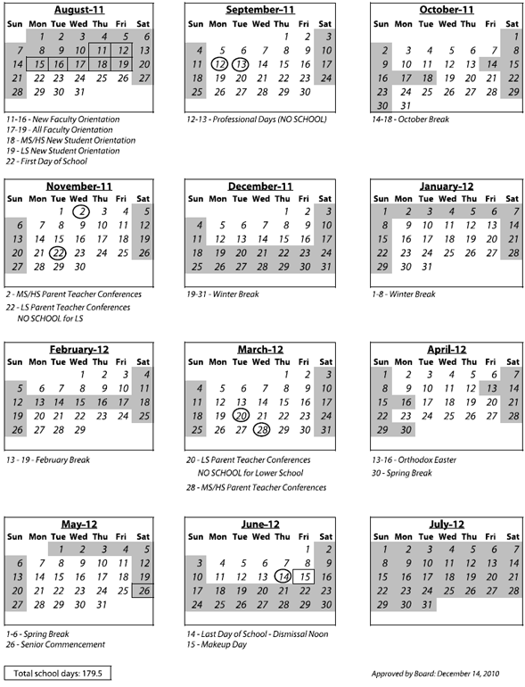calendar 2010 december. ISB Calendar 2010-2011